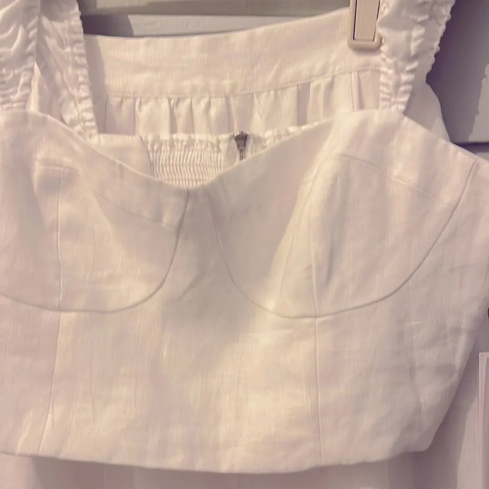 Reformation NWT clyde linen two piece white 8 Petite